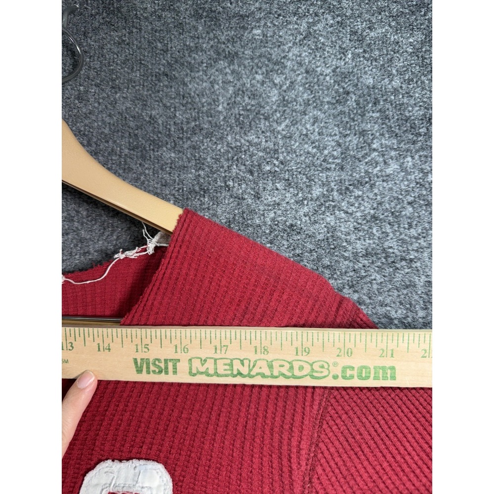 Aeropostale Cropped Top Sweater Women's XL Red Waffle Knit Spell-out Vintage Y2K - Picture 6 of 10